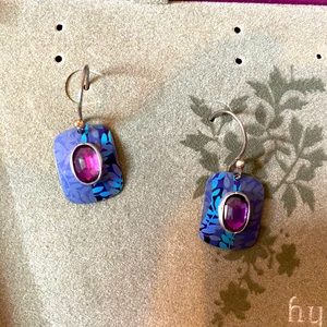 New in box Purple Holly Yashi small drop earrings